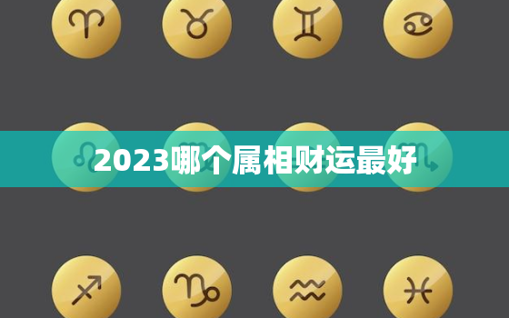 2023哪个属相财运最好，2023哪个属相财运最好