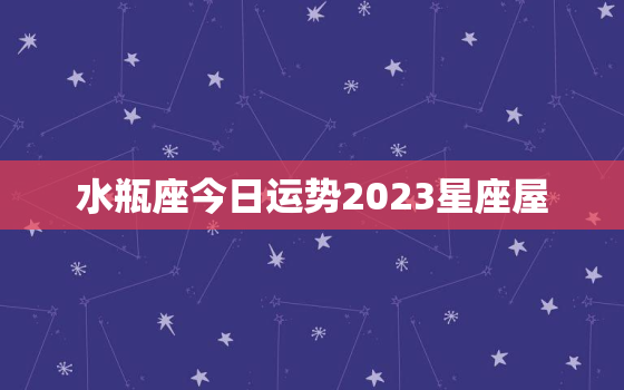 水瓶座今日运势2023星座屋，2021水瓶座今日运势水墨先生