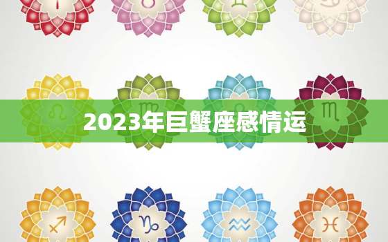 2023年巨蟹座感情运，巨蟹座2024年的爱情运