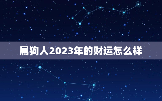 属狗人2023年的财运怎么样，属狗人在2023年运势