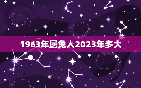 1963年属兔人2023年多大，1963年属兔人2022年运势