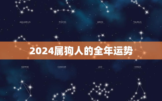 2024属狗人的全年运势，属狗运势2024年运势详解