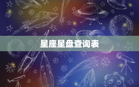 星座星盘查询表，十二星座星盘查询表