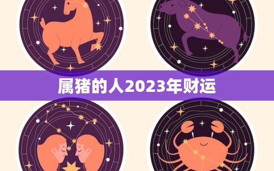 属猪的人2023年财运，属猪人2023年运势及运程