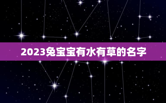 2023兔宝宝有水有草的名字，牛年宝宝带水带草的字