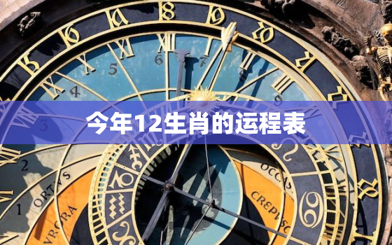 今年12生肖的运程表，十二生生肖今年运势