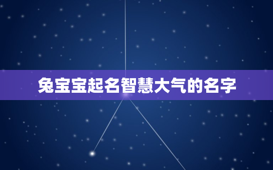 兔宝宝起名智慧大气的名字，兔宝宝起名智慧大气的名字大全