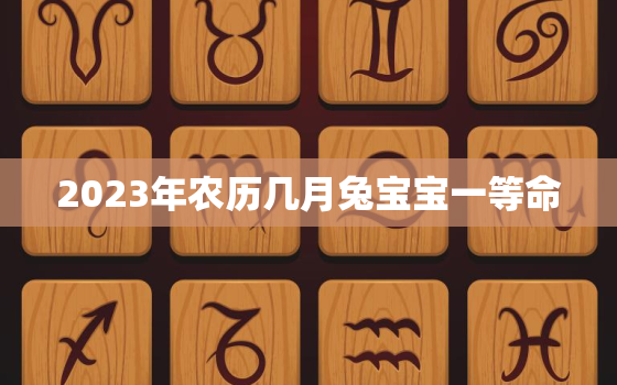 2023年农历几月兔宝宝一等命，2023年兔宝宝忌讳农历几月出生