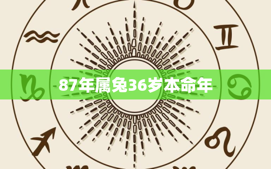 87年属兔36岁本命年，87年属兔36岁本命年戴什么好