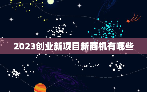 2023创业新项目新商机有哪些，2023创业新项目新商机有哪些方面