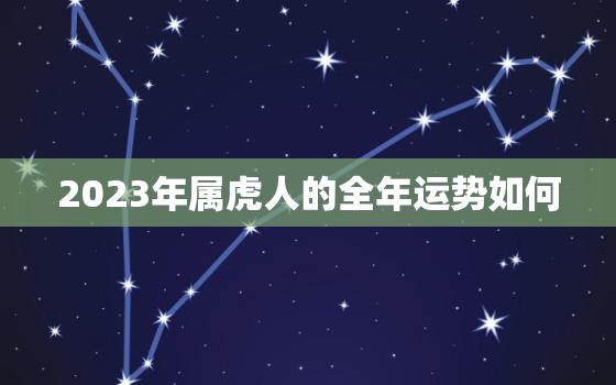 2023年属虎人的全年运势如何，2023年属虎人的全年运势如何豆瓣