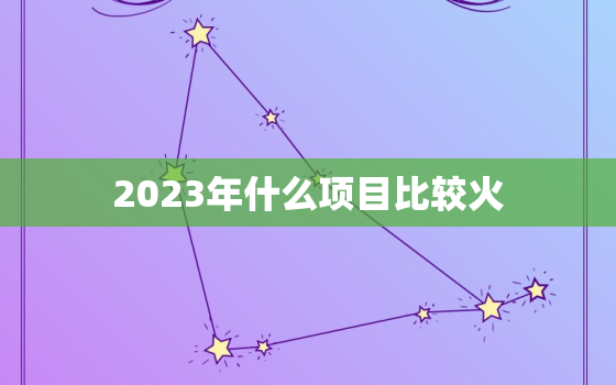 2023年什么项目比较火，2023年做什么工作好