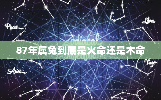 87年属兔到底是火命还是木命，87年兔是什么火命