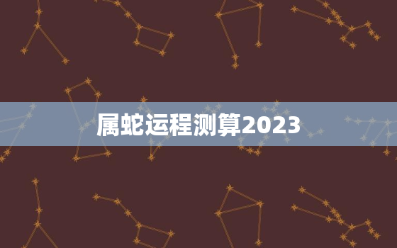 属蛇运程测算2023，生肖蛇2023年运程