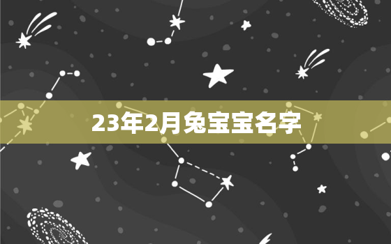 23年2月兔宝宝名字，2023年兔宝宝取名字最佳字