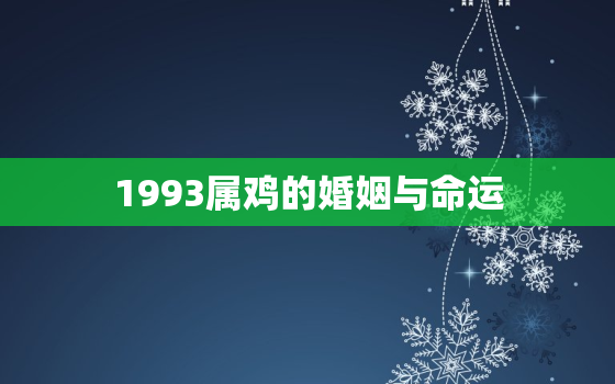 1993属鸡的婚姻与命运，1993年属鸡的姻缘