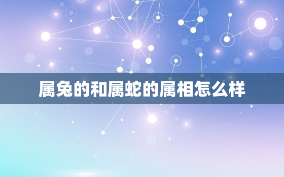 属兔的和属蛇的属相怎么样，属兔的和属蛇的属相好不好