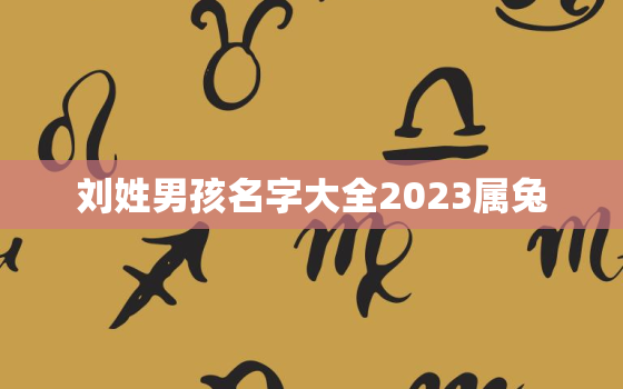 刘姓男孩名字大全2023属兔，2020年刘姓男孩名