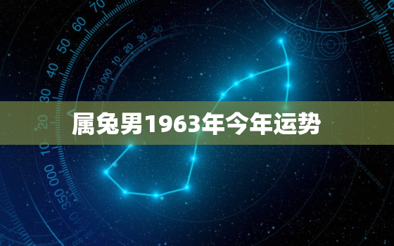 属兔男1963年今年运势，1963年属兔男2021命运