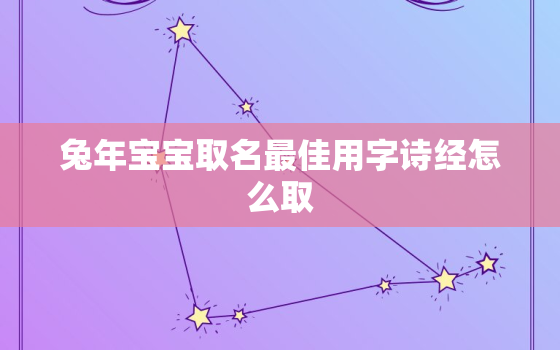 兔年宝宝取名最佳用字诗经怎么取，兔年宝宝取名最佳用字诗经怎么取好