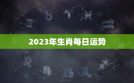 2023年生肖每日运势，12生肖运势2023年运势详解势详解