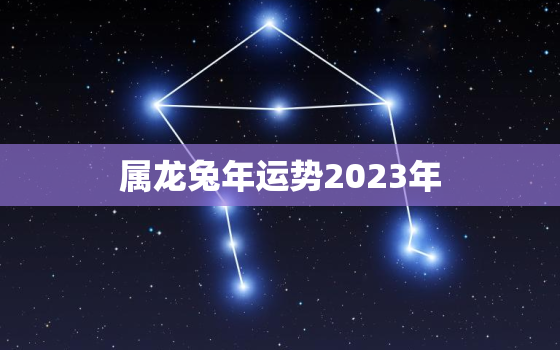 属龙兔年运势2023年，兔年龙的运势2023运势