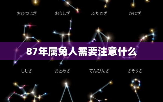 87年属兔人需要注意什么，1987年属兔人需要注意什么