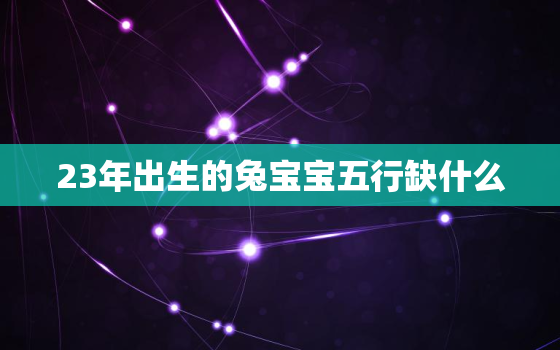 23年出生的兔宝宝五行缺什么，23年的兔是什么命五行是什么