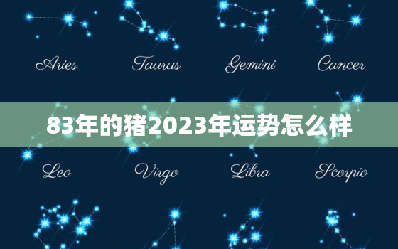 83年的猪2023年运势怎么样，83年属猪2023最艰难