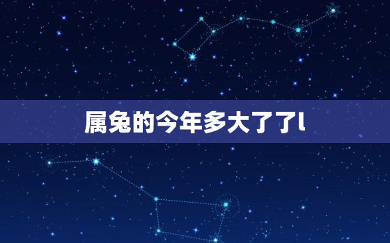 属兔的今年多大了了l，属兔今年多大了2021