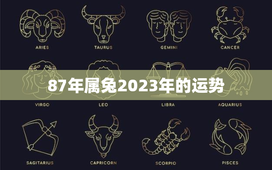 87年属兔2023年的运势，87年属兔人2023年运势及财运