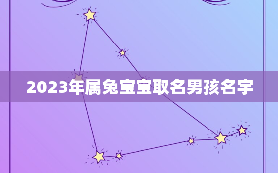 2023年属兔宝宝取名男孩名字，2023年属兔宝宝取名男孩名字怎么取