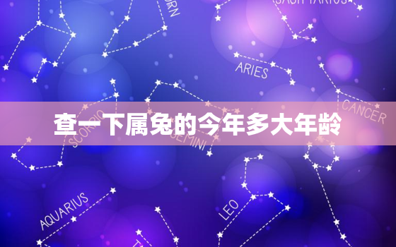 查一下属兔的今年多大年龄，请问属兔的今年多少岁了