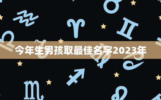 今年生男孩取最佳名字2023年，今年生男孩取最佳名字2023年运势