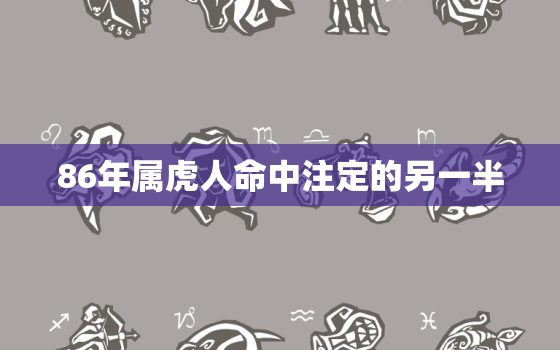 86年属虎人命中注定的另一半，86年属虎二婚会在哪一年