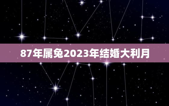 87年属兔2023年结婚大利月，87年属兔的结婚利月