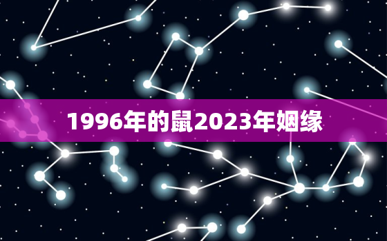 1996年的鼠2023年姻缘，1996年属鼠2022姻缘