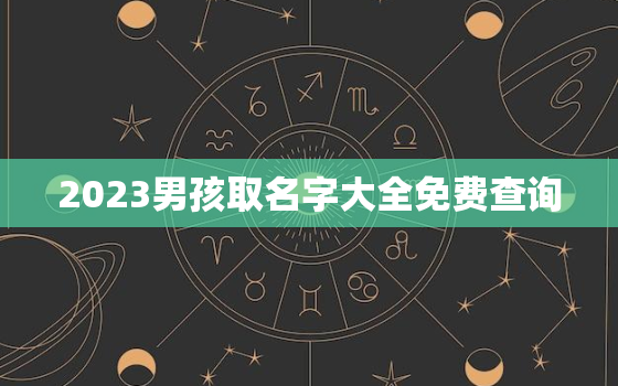 2023男孩取名字大全免费查询，
宝取名字大全集2023