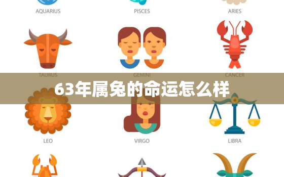 63年属兔的命运怎么样，63年属兔的什么命运