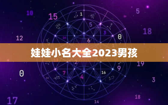 娃娃小名大全2023男孩，2022男孩小名叫什么好听