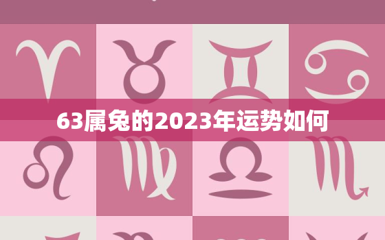 63属兔的2023年运势如何，63年属兔人2022年运势