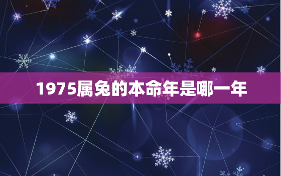 1975属兔的本命年是哪一年，2023年兔本命年的大忌