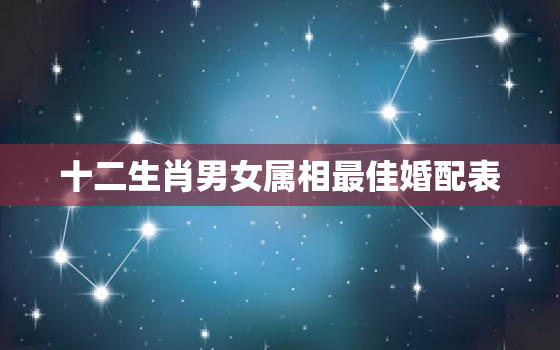 十二生肖男女属相最佳婚配表，十二生肖夫妻配对表