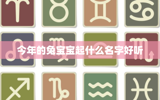 今年的兔宝宝起什么名字好听，2022兔宝宝