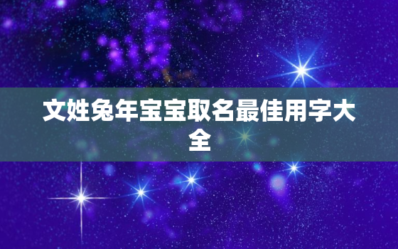 文姓兔年宝宝取名最佳用字大全，文氏取名