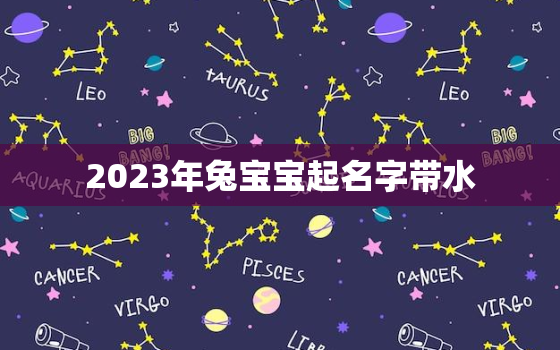 2023年兔宝宝起名字带水，2023属兔起名