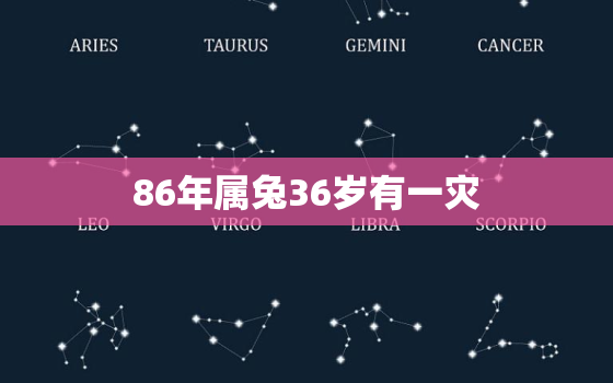 86年属兔36岁有一灾，86年属兔人最穷不过36岁