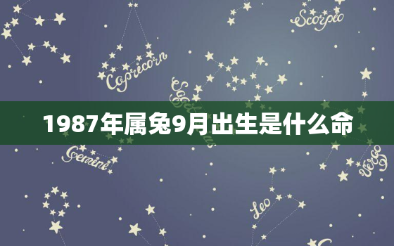 1987年属兔9月出生是什么命，1987年属兔9月出生是什么命运