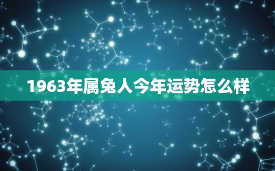 1963年属兔人今年运势怎么样，1963年属兔人今年运势