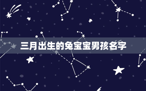 三月出生的兔宝宝男孩名字，农历三月出生属兔取名